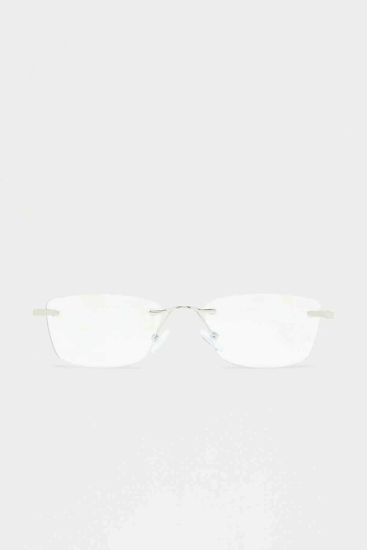 Clearview Edge Rimless Square Blue Light Glasses - Silver — Prateado