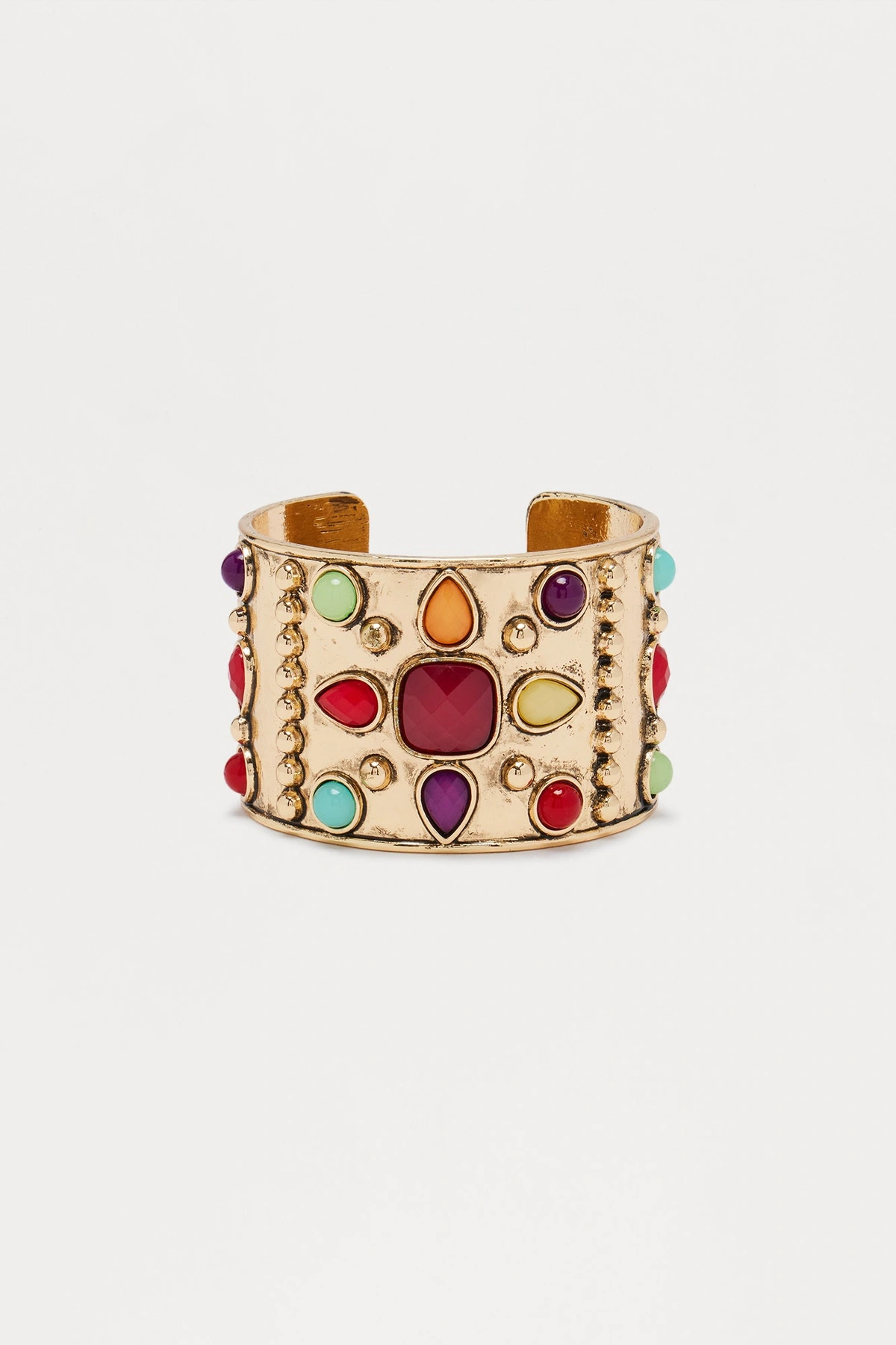 Power Play Cuff Bracelet - Gold/Multi — Dourado/Multicolor