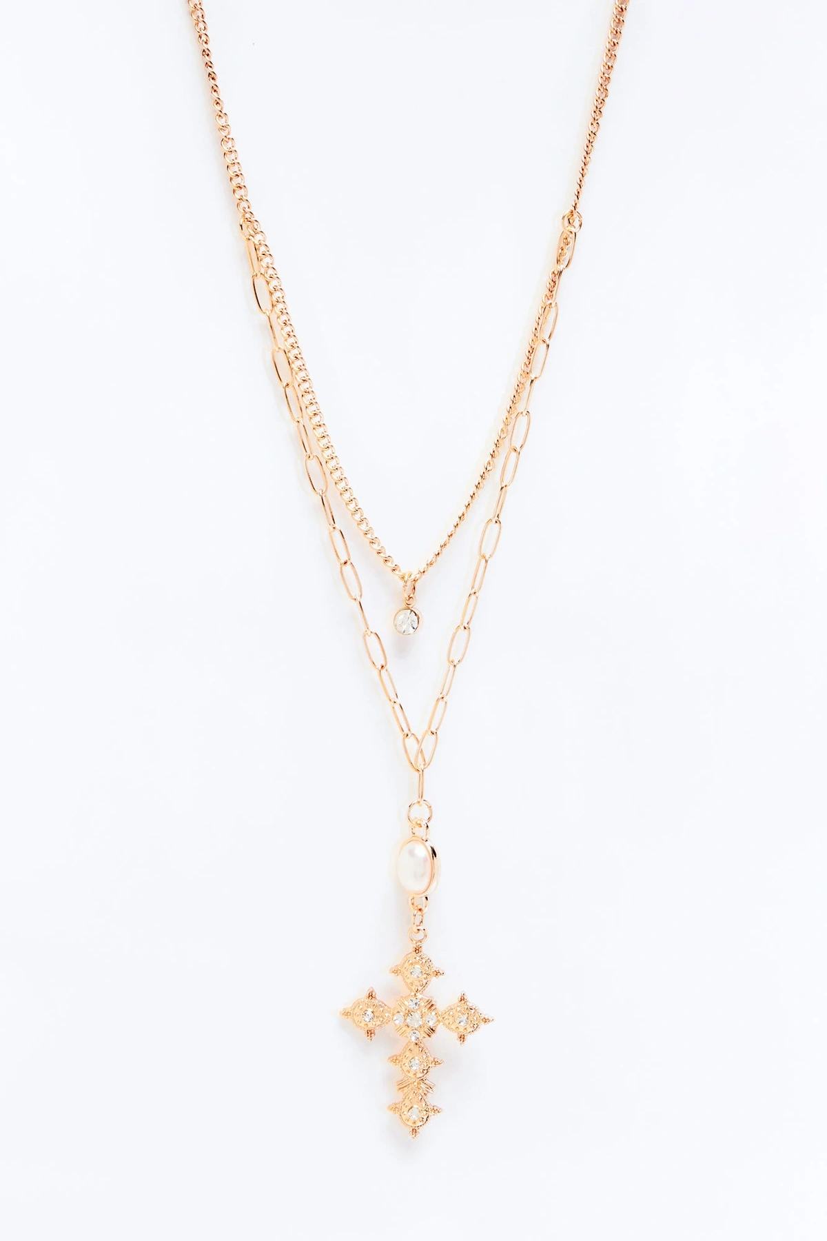 Ivy Pearl Layered Necklace - Gold — Dourado