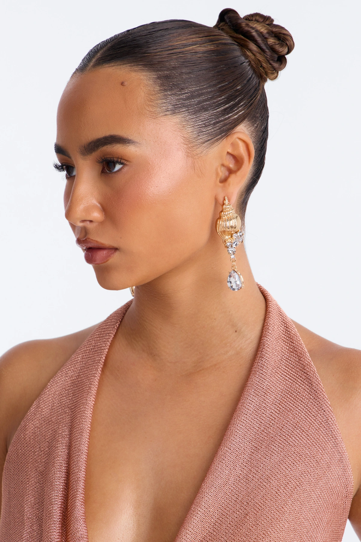 Soleil Shell Earrings - Gold — Dourado