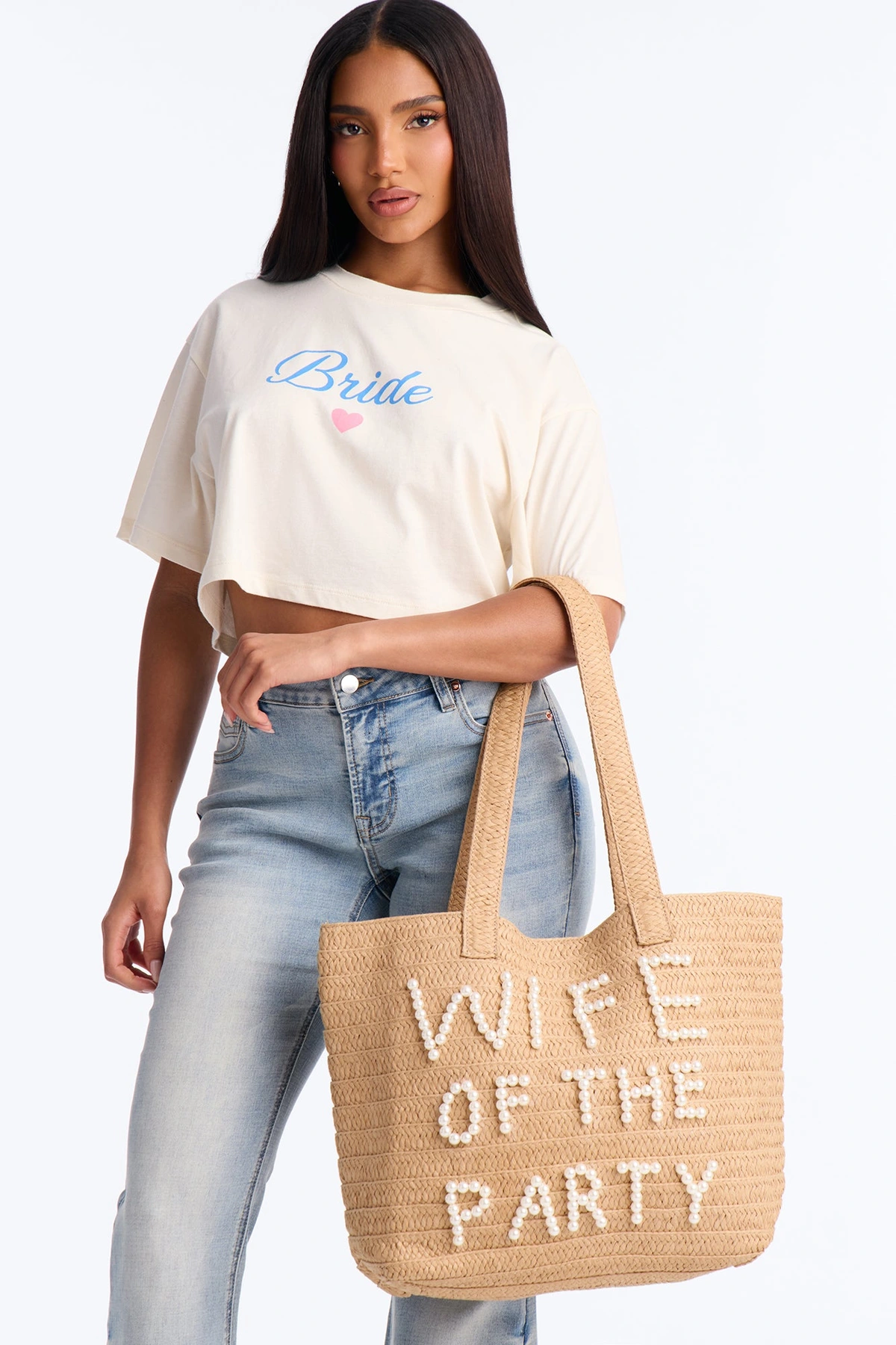 Wife Of The Party Straw Tote - Natural/Combo — Natural/combinação