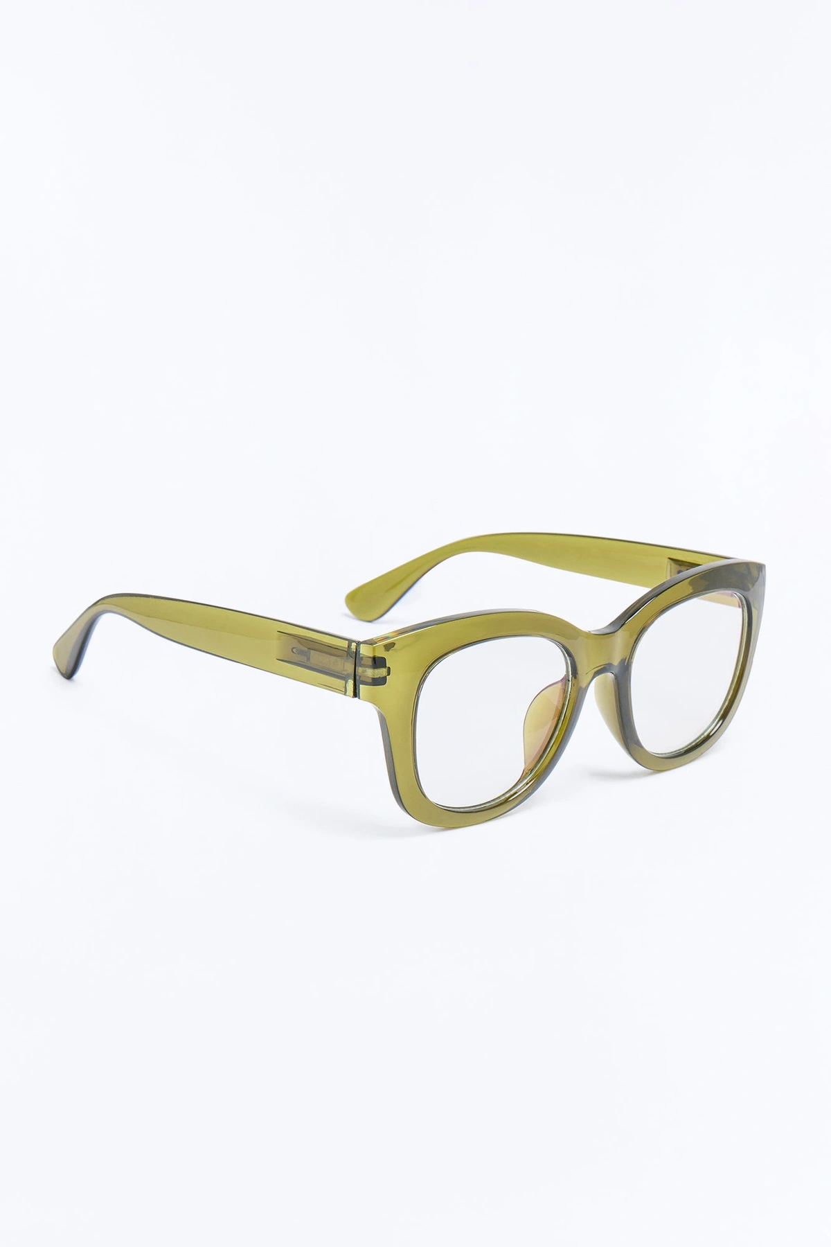 Screen Chic Square Blue Light Glasses - Olive — Verde-azeitona