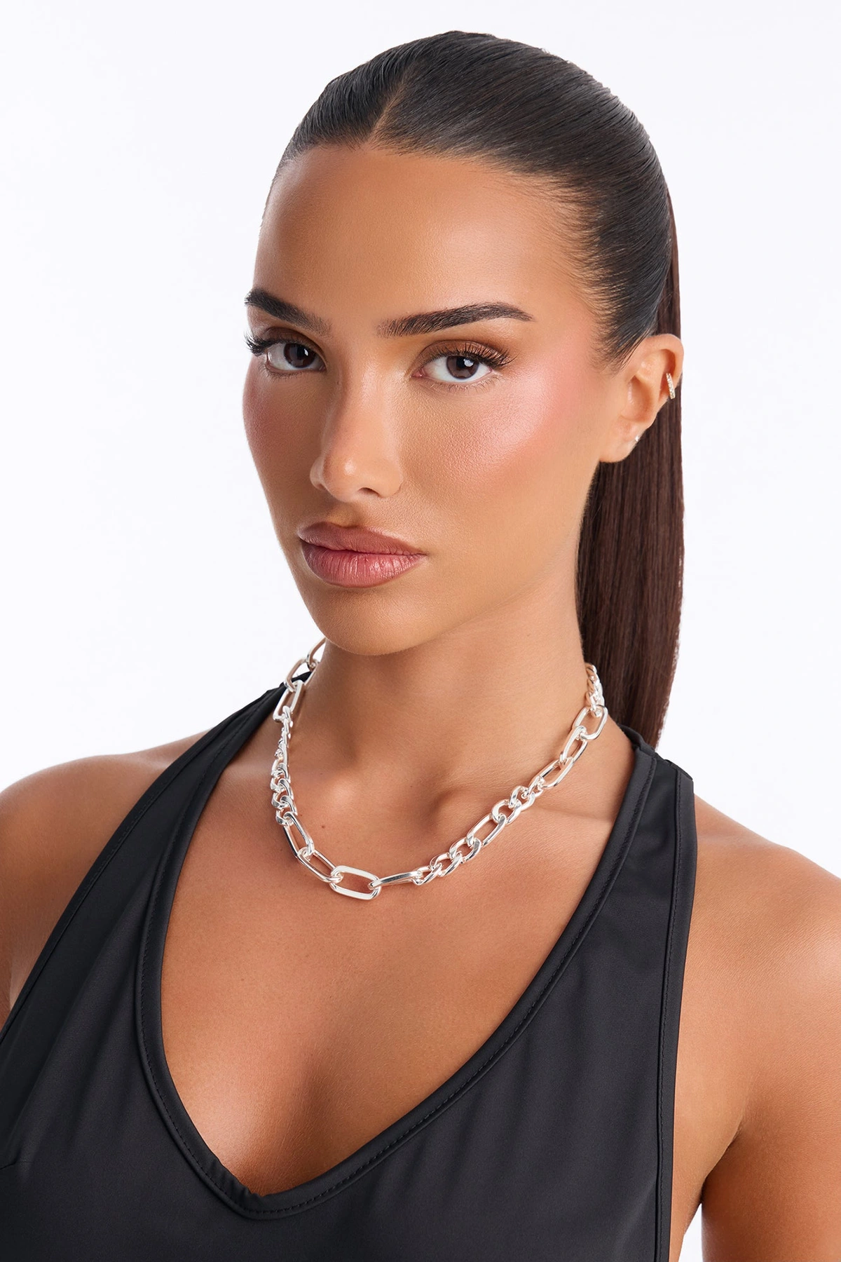 On My Own Chainlink Necklace - Silver — Prateado
