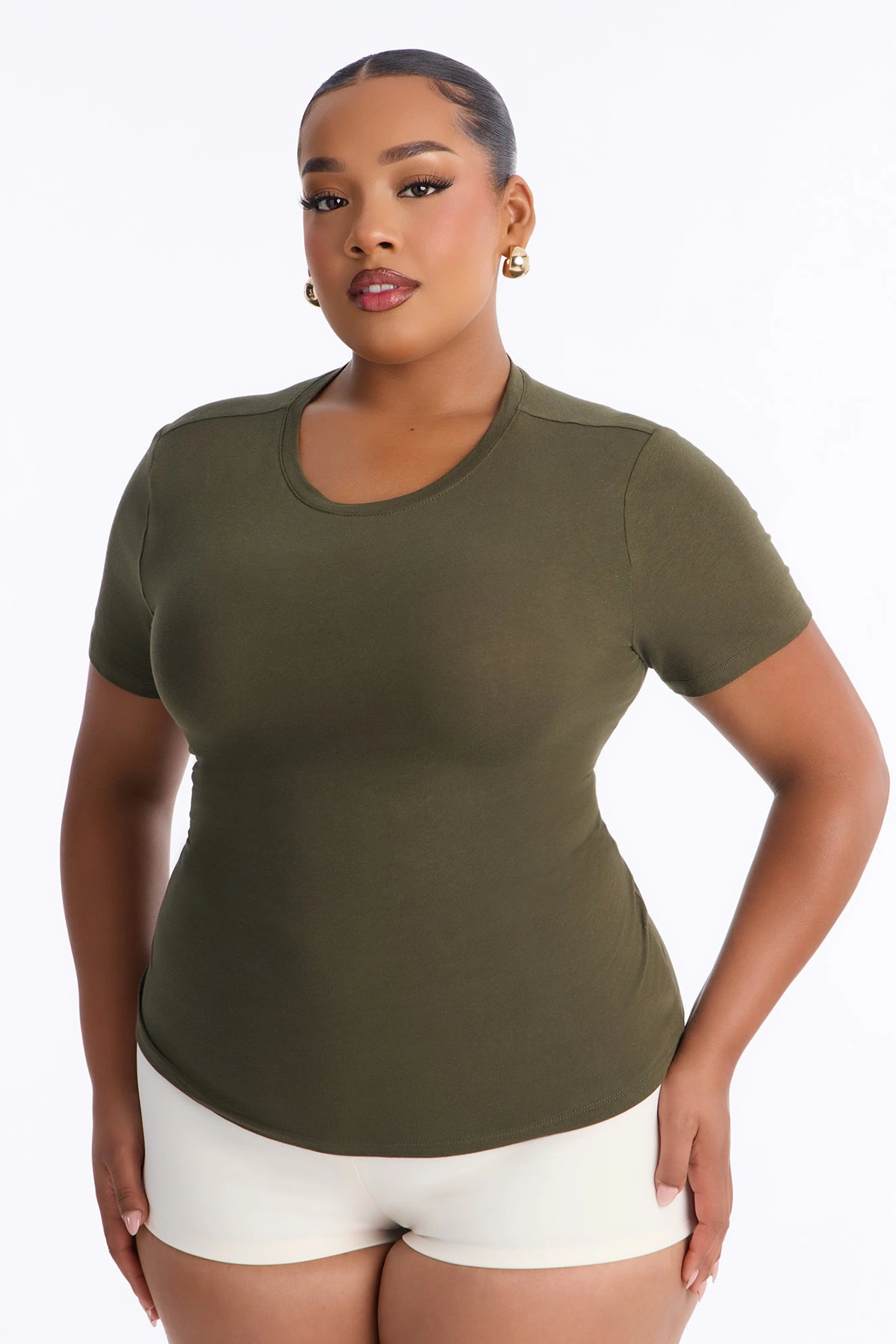 My Everyday Crew Neck Tee - Olive — Verde-azeitona