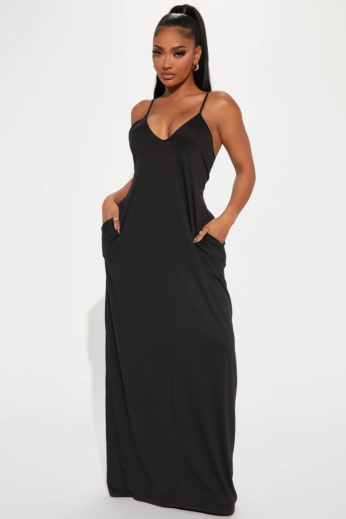 Simple Saturday Maxi Dress - Black — Preto