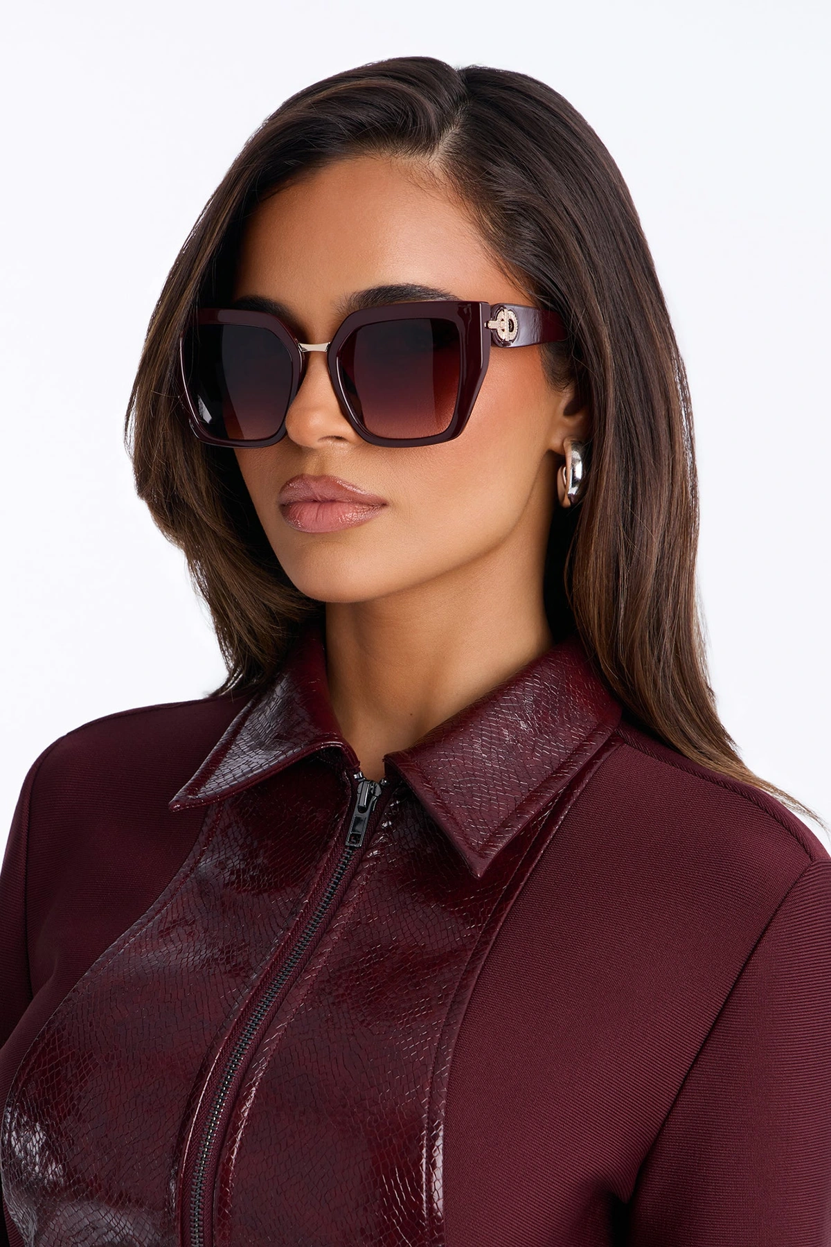 Skye Line Sun Rise Sunglasses - Burgundy — Bordô