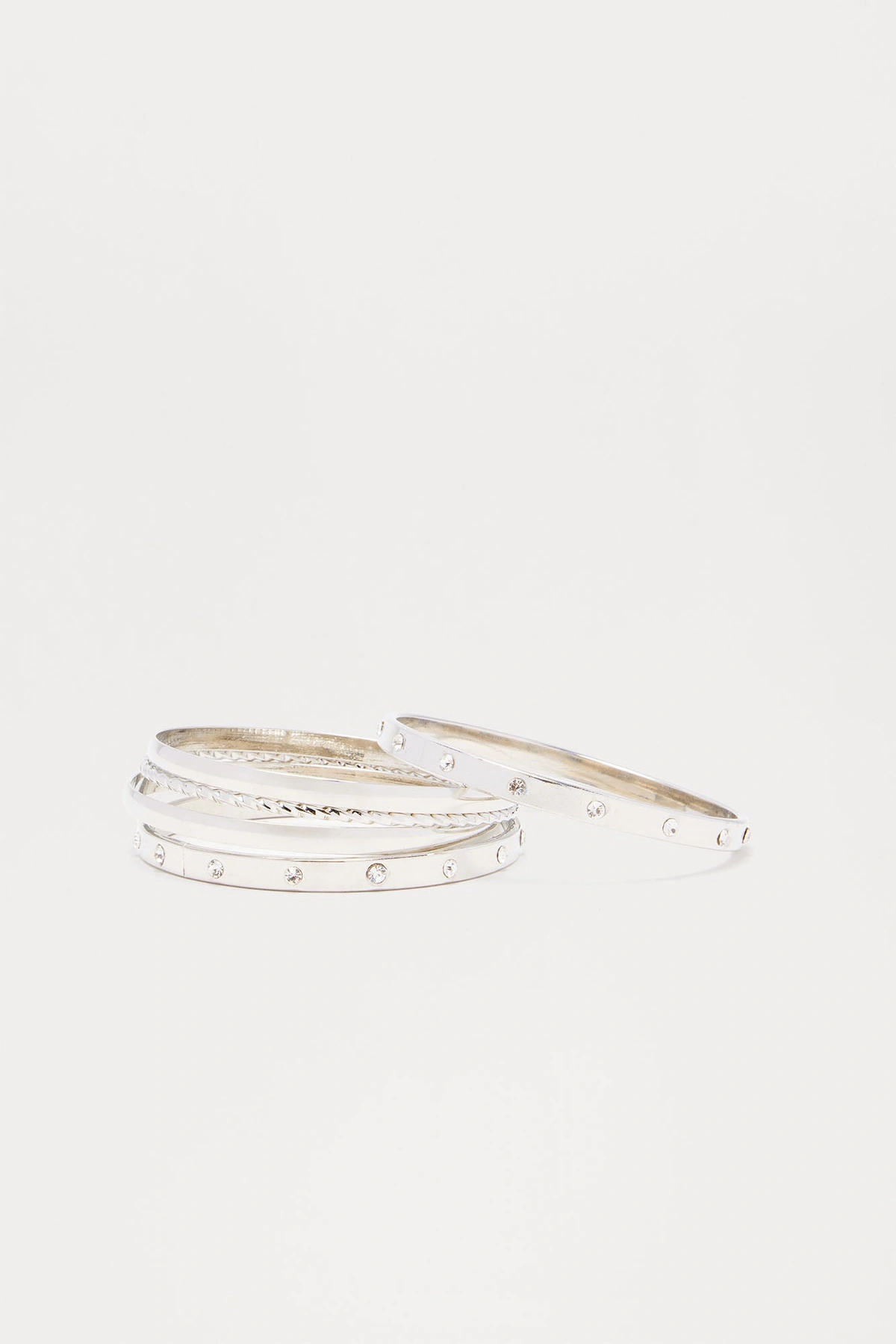 Keep It Classic 5 Piece Bangle Set - Silver — Prateado
