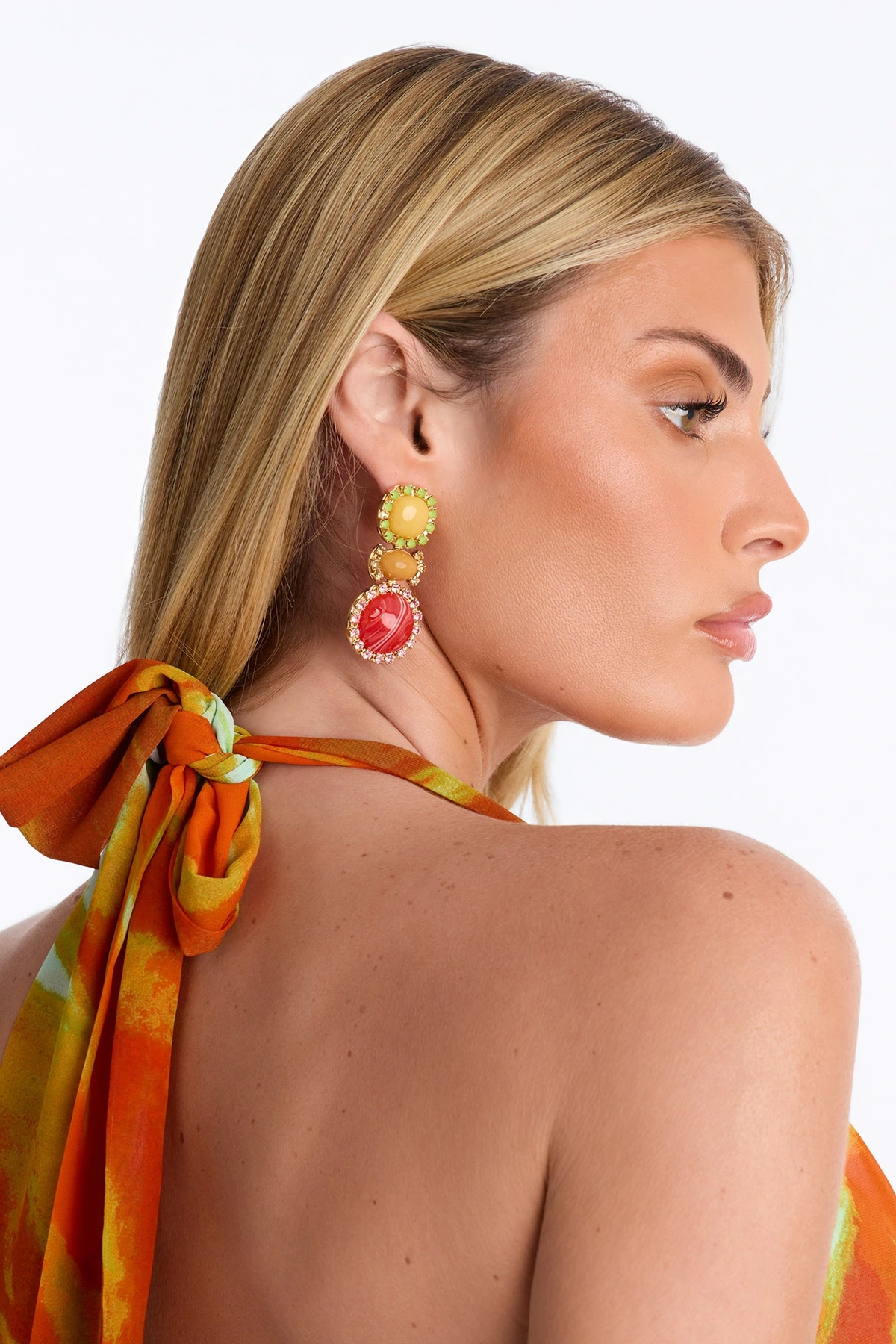 Summer Gaze Rhinestone Earrings - Multi Color — Multicolor