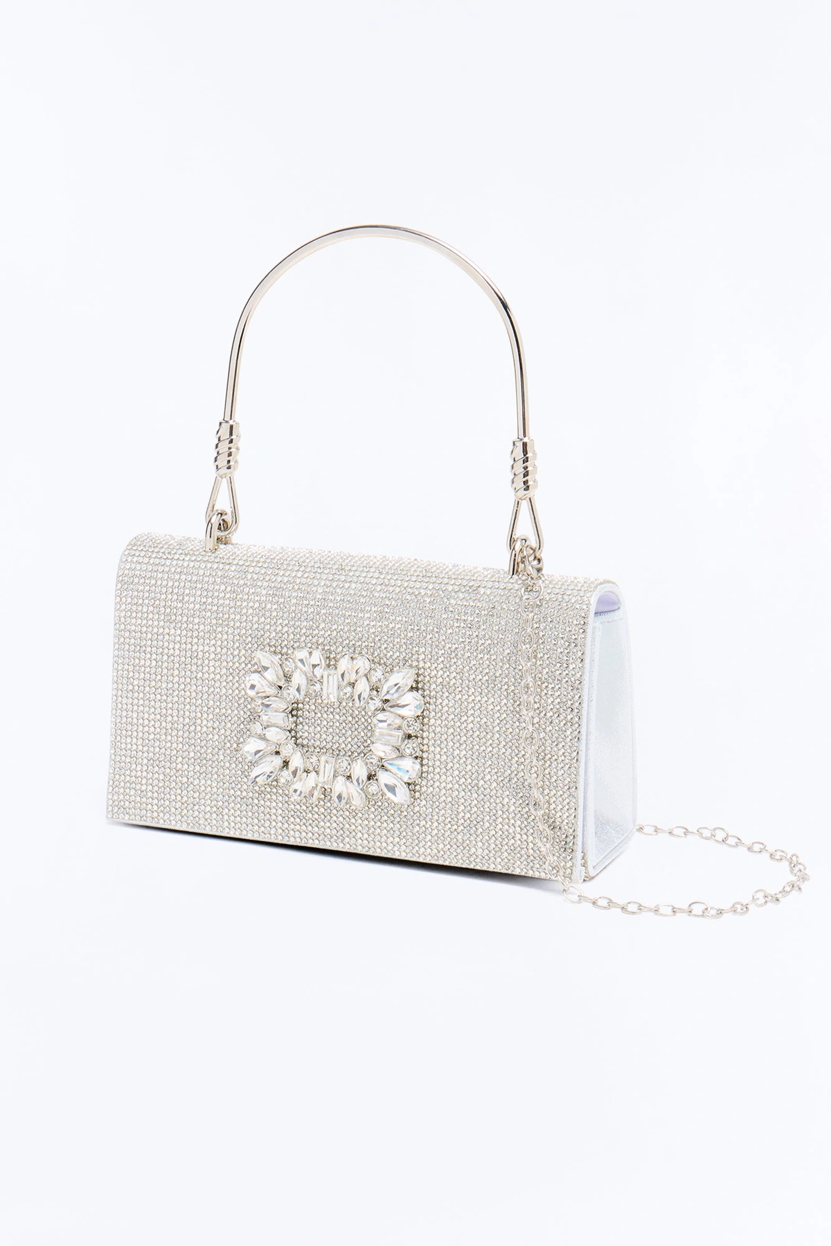 That Very Special One Rhinestone Satchel Handbag - Silver — Prateado