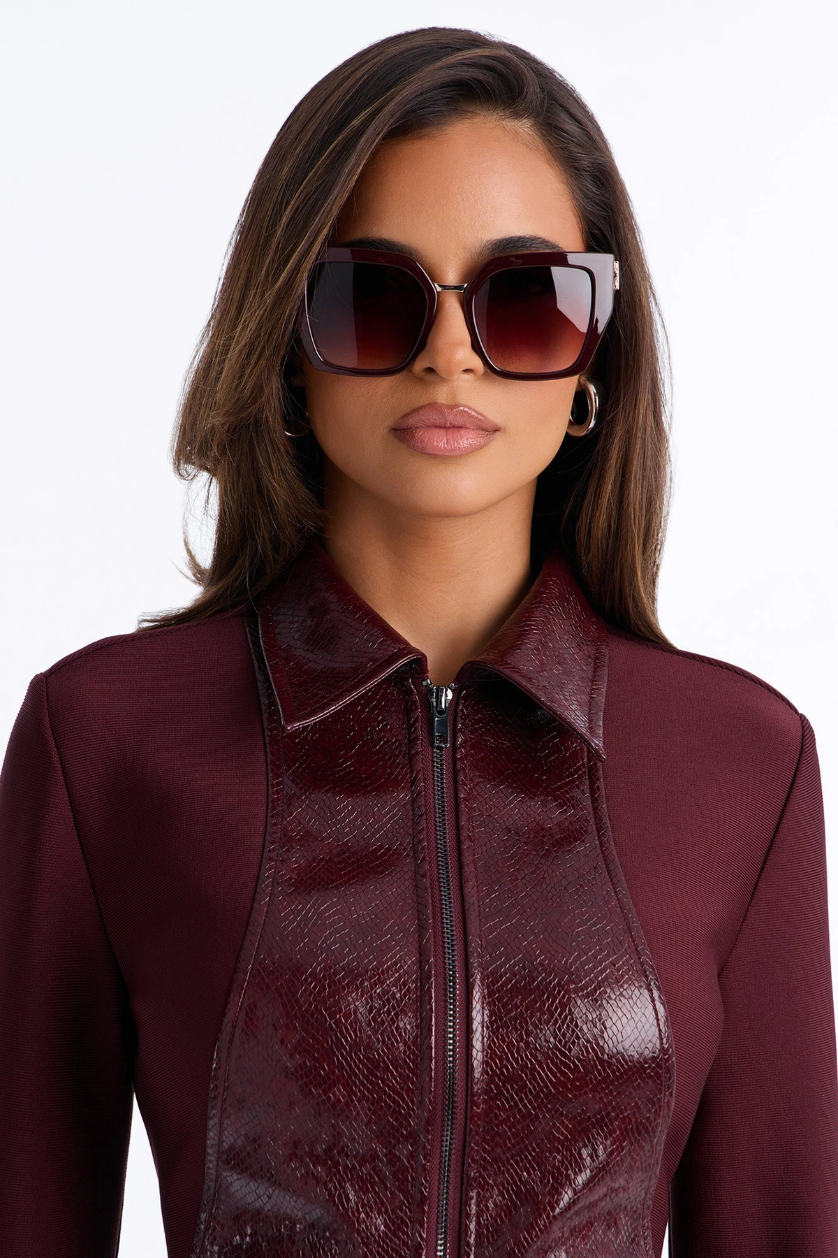 Skye Line Sun Rise Sunglasses - Burgundy — Bordô