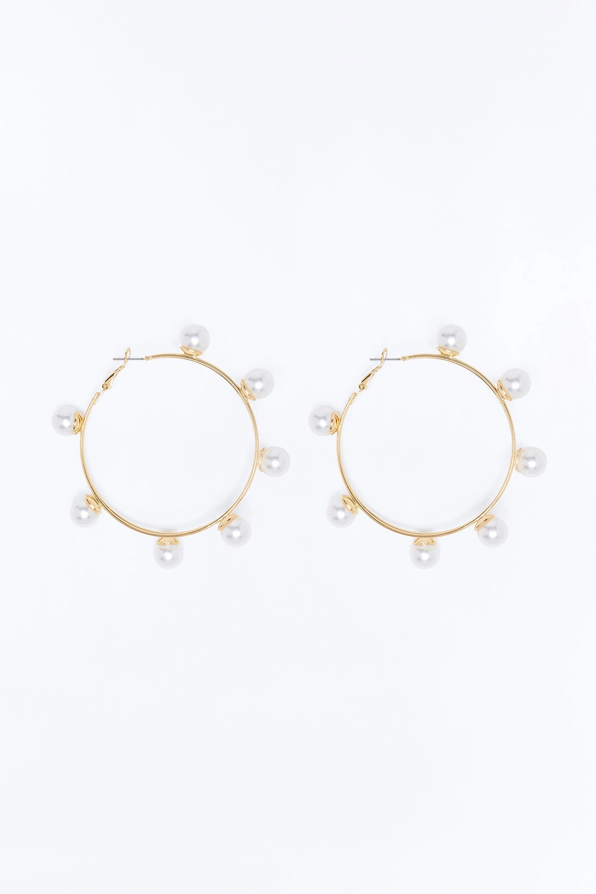 Perfect Pearls Hoop Earrings - Gold — Dourado