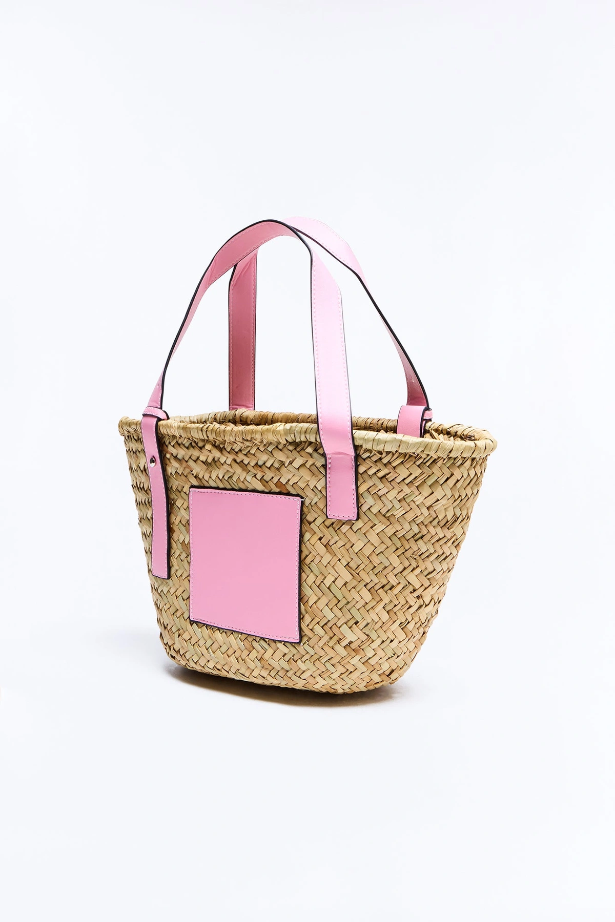 Sunday Picnic Straw Straw Tote Handbag - Pink/combo — Rosa/combinação