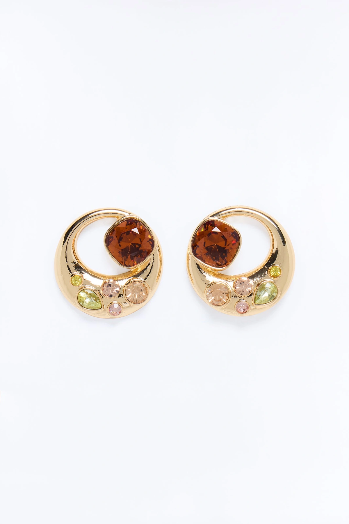 Opaline Shine Hoop Earrings - Gold/combo — Dourado/combinação