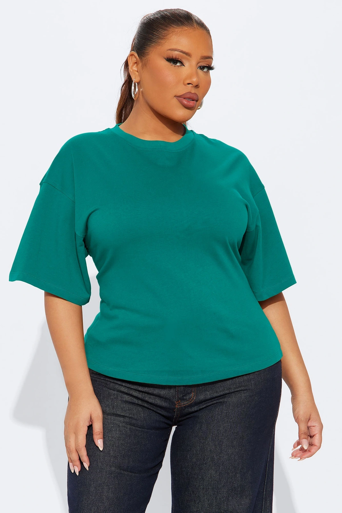 Jayden Fitted T-Shirt - Teal — Verde-petróleo