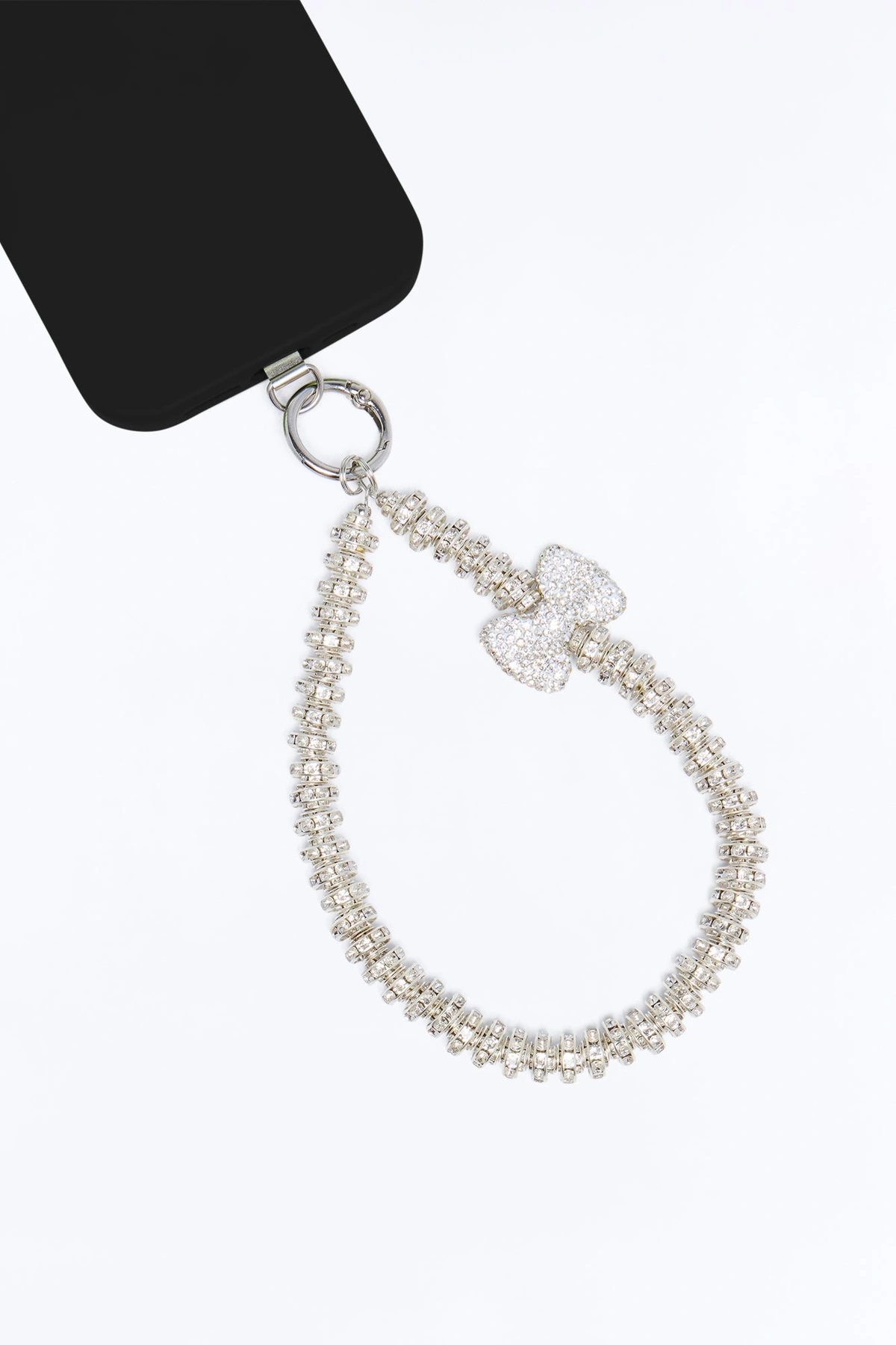 All The Shiny Things Rhinestone Phone Wristlet - Silver — Prateado