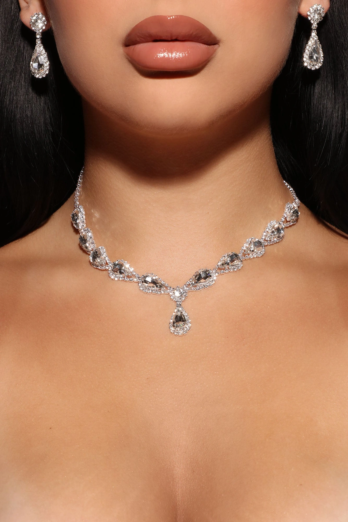 Guest Of Honor Necklace And Earring Set - Silver — Prateado