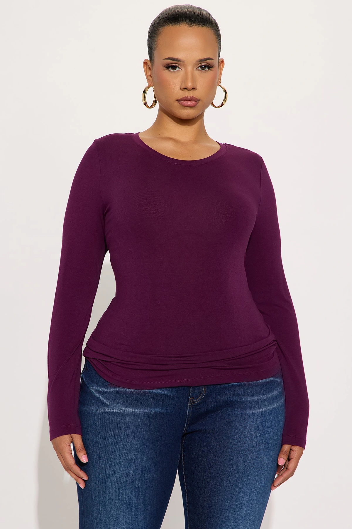 Julia Long Sleeve Top - Plum — Plum