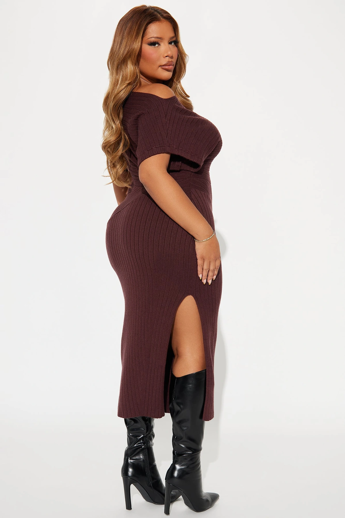 Bonnie Sweater Midi Dress - Chocolate — Chocolate