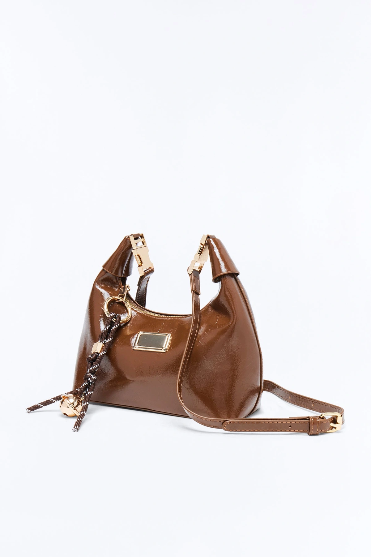 Can't Take It Back Faux Leather Satchel Bag - Brown — Castanho