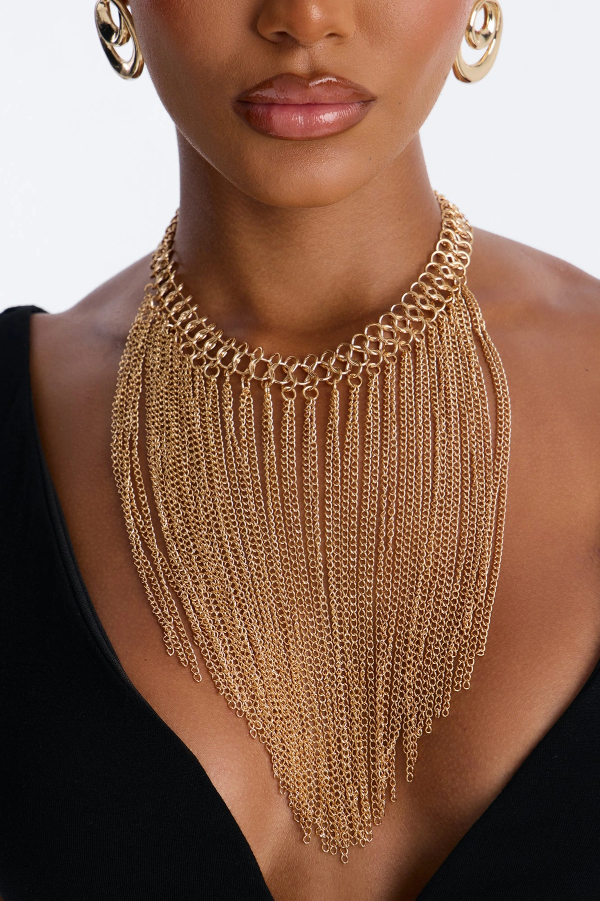 Zaya Fringe Necklace - Gold — Dourado