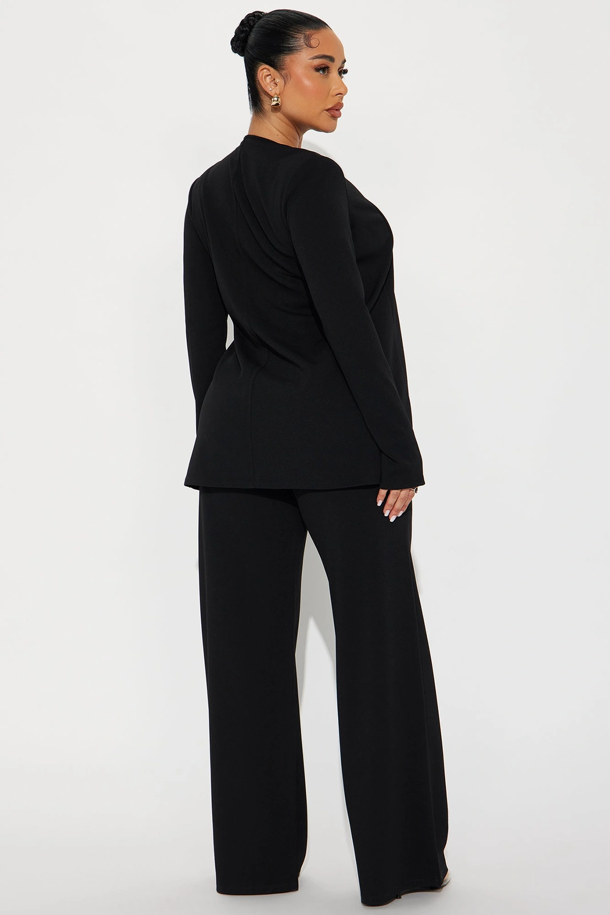 Payin' It Forward Wide Leg Pant Set - Black — Preto