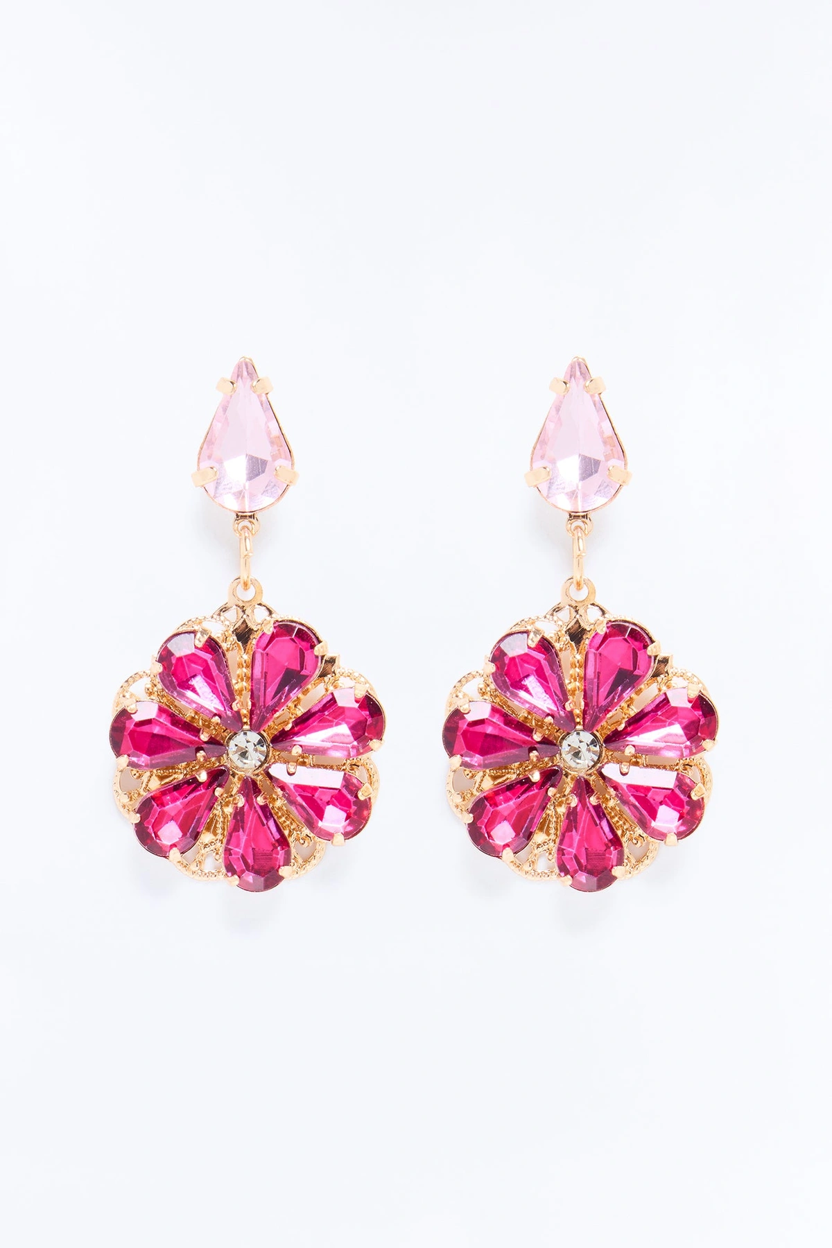 Rosewater Petals Drop Earrings - Pink — Rosa