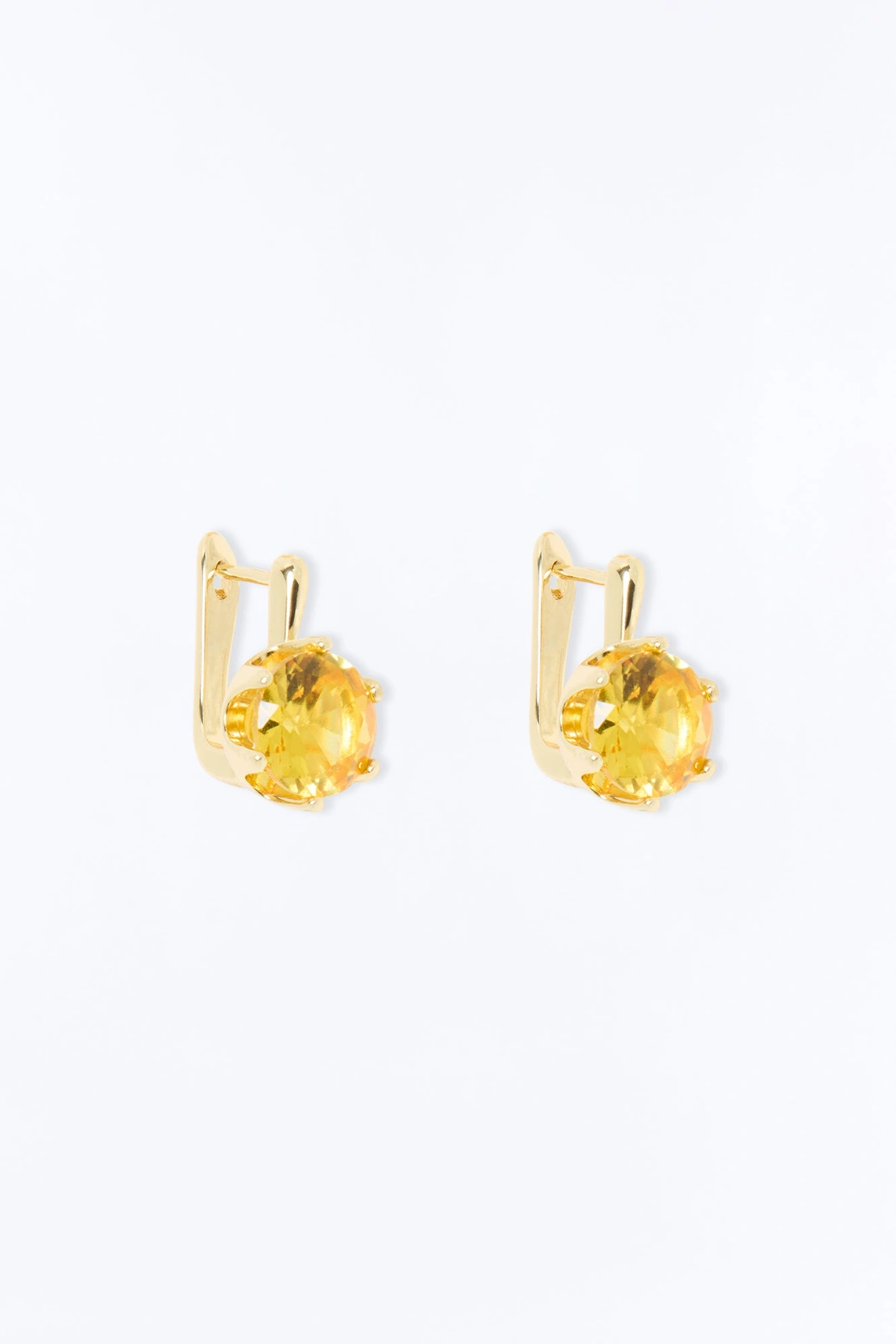 Left An Impression Stud Earrings - Gold/Yellow — Dourado/Amarelo