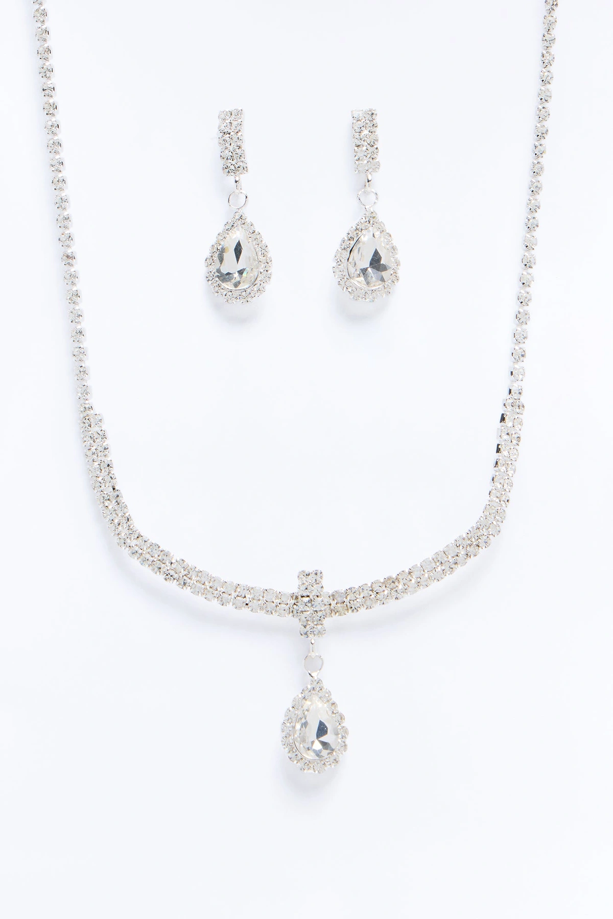 Midnight Moment Necklace And Earring Set - Silver — Prateado