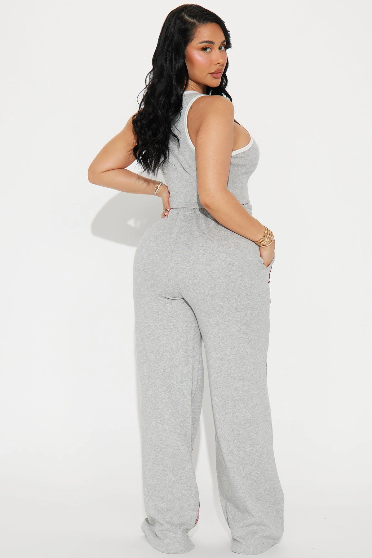 Varsity Babe Pant Set - Heathered Grey — Heathered Cinzento