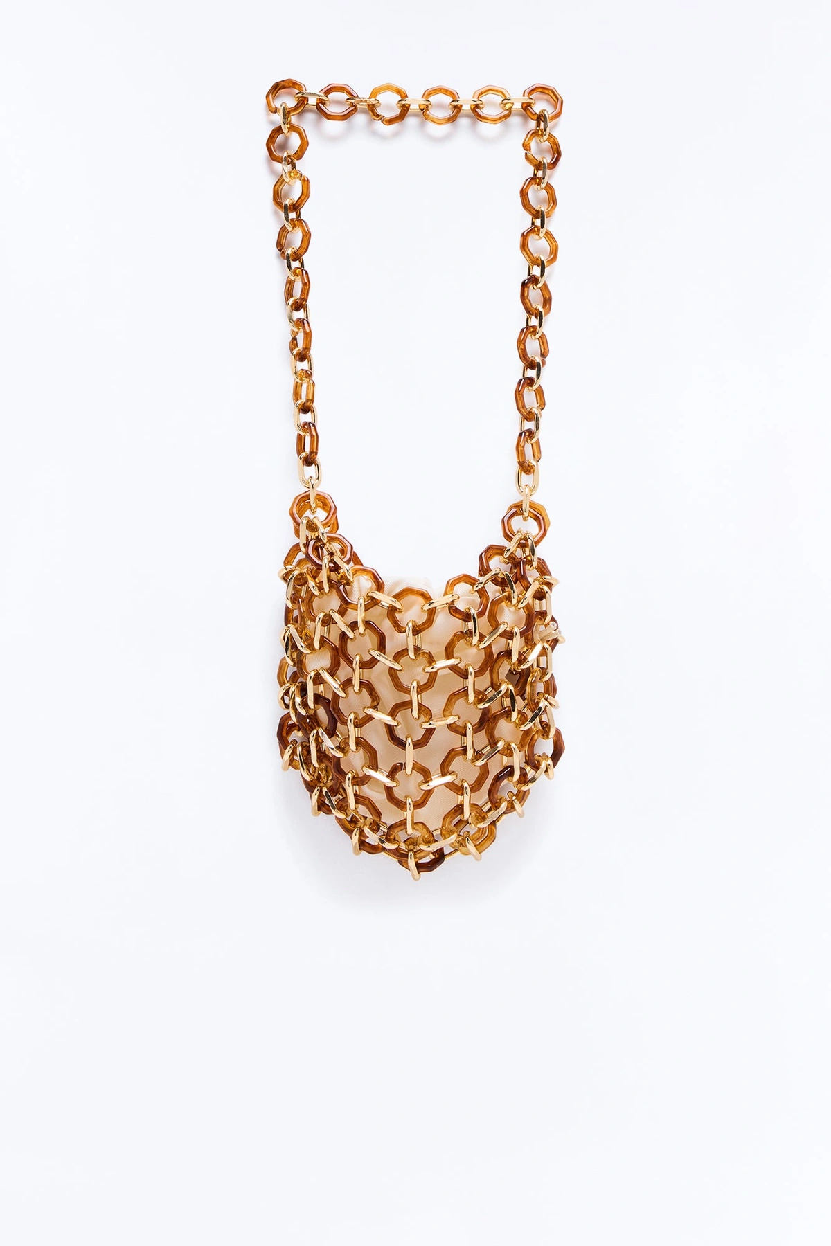 Catch Of The Night Chain Link Shoulder Bag - Brown — Castanho