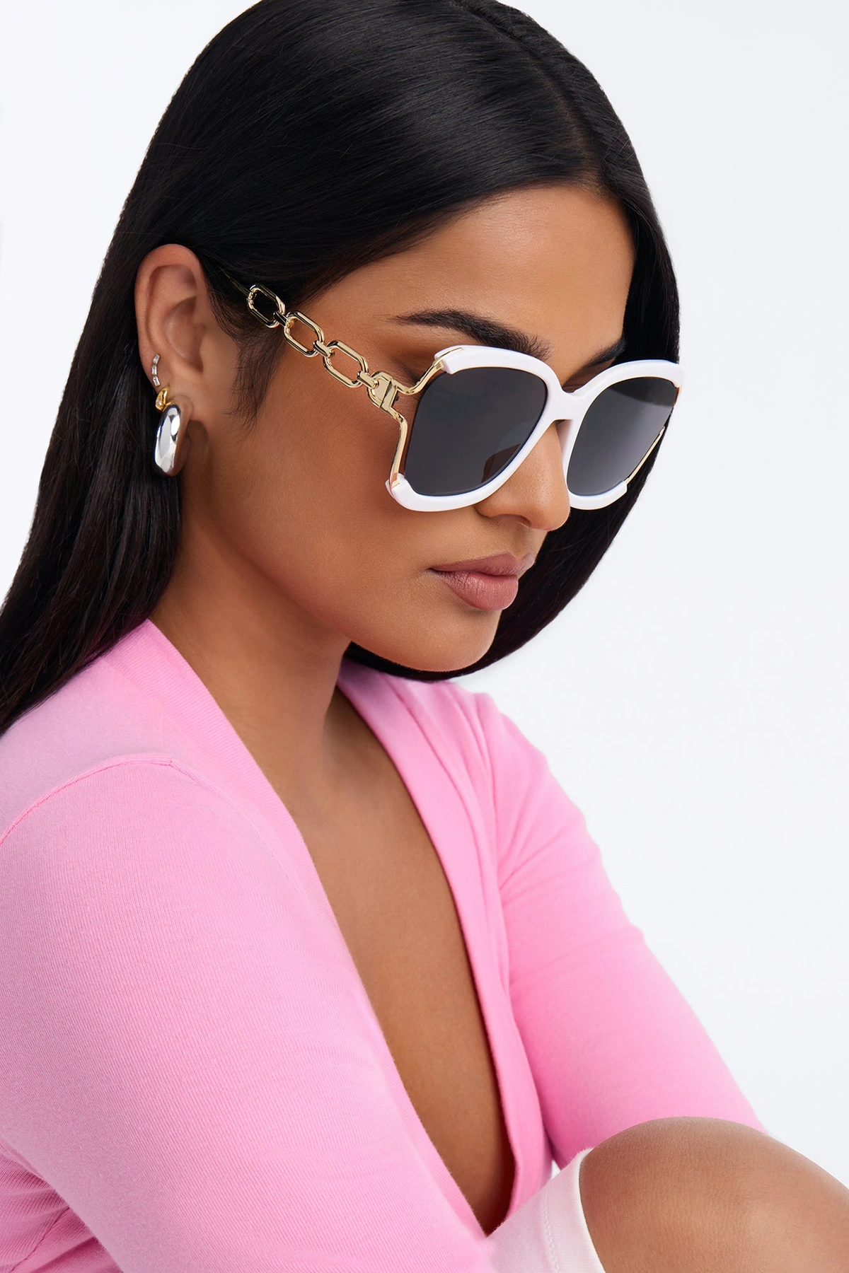 Off To Brunch Sunglasses - White — Branco