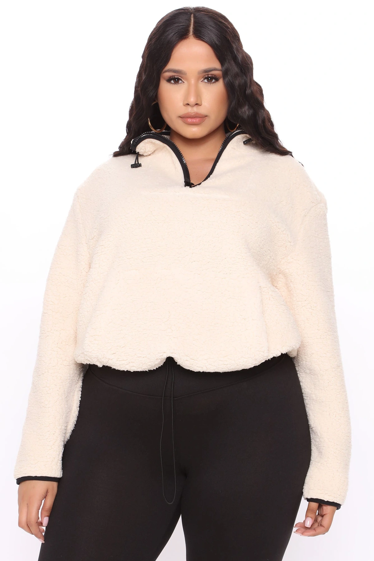 Cozy Feels Sherpa Pullover - Ivory — Marfim