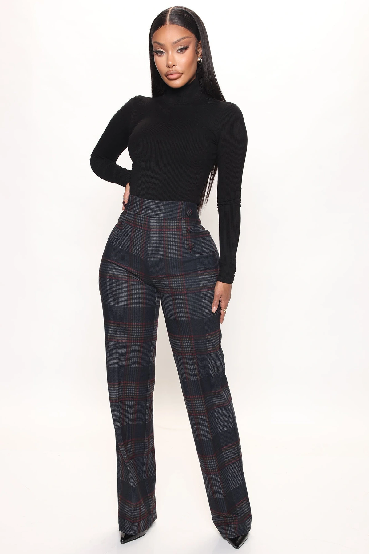 Feeling Preppy Wide Leg Pant 33 - Navy/combo — Azul-marinho/combinação