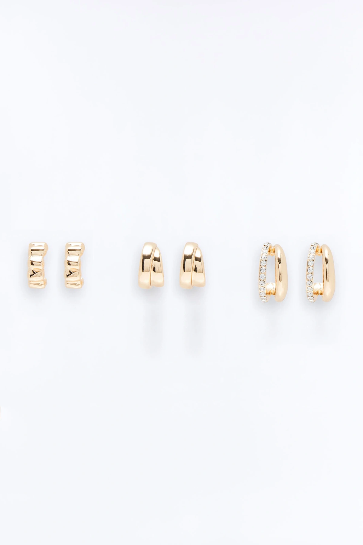 Weekend Staycation 3 Pair Earring Set - Gold — Dourado