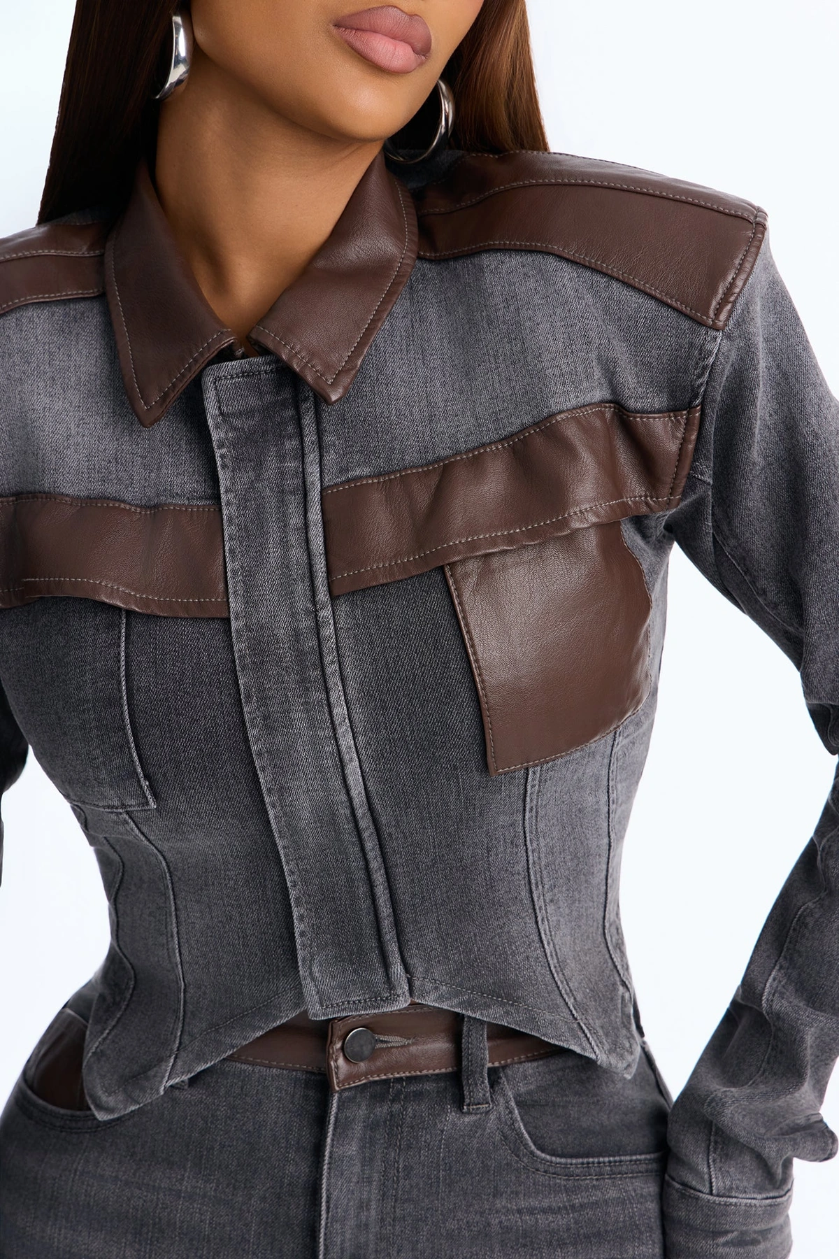 Power Stance Denim Jacket - Grey — Cinzento