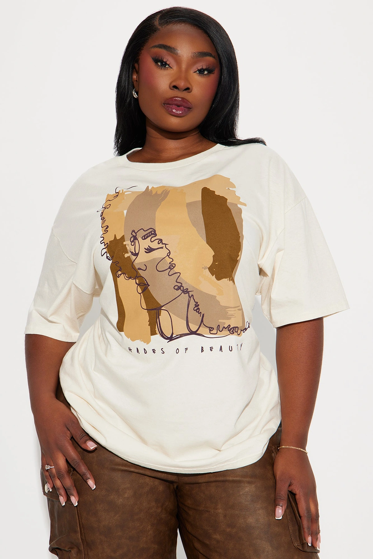Shades Of Beauty Graphic Tee - Khaki — Caqui