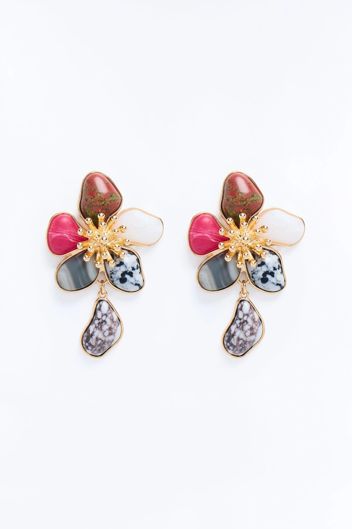 Tropical Mirage Floral Drop Earrings - Multi Color — Multicolor