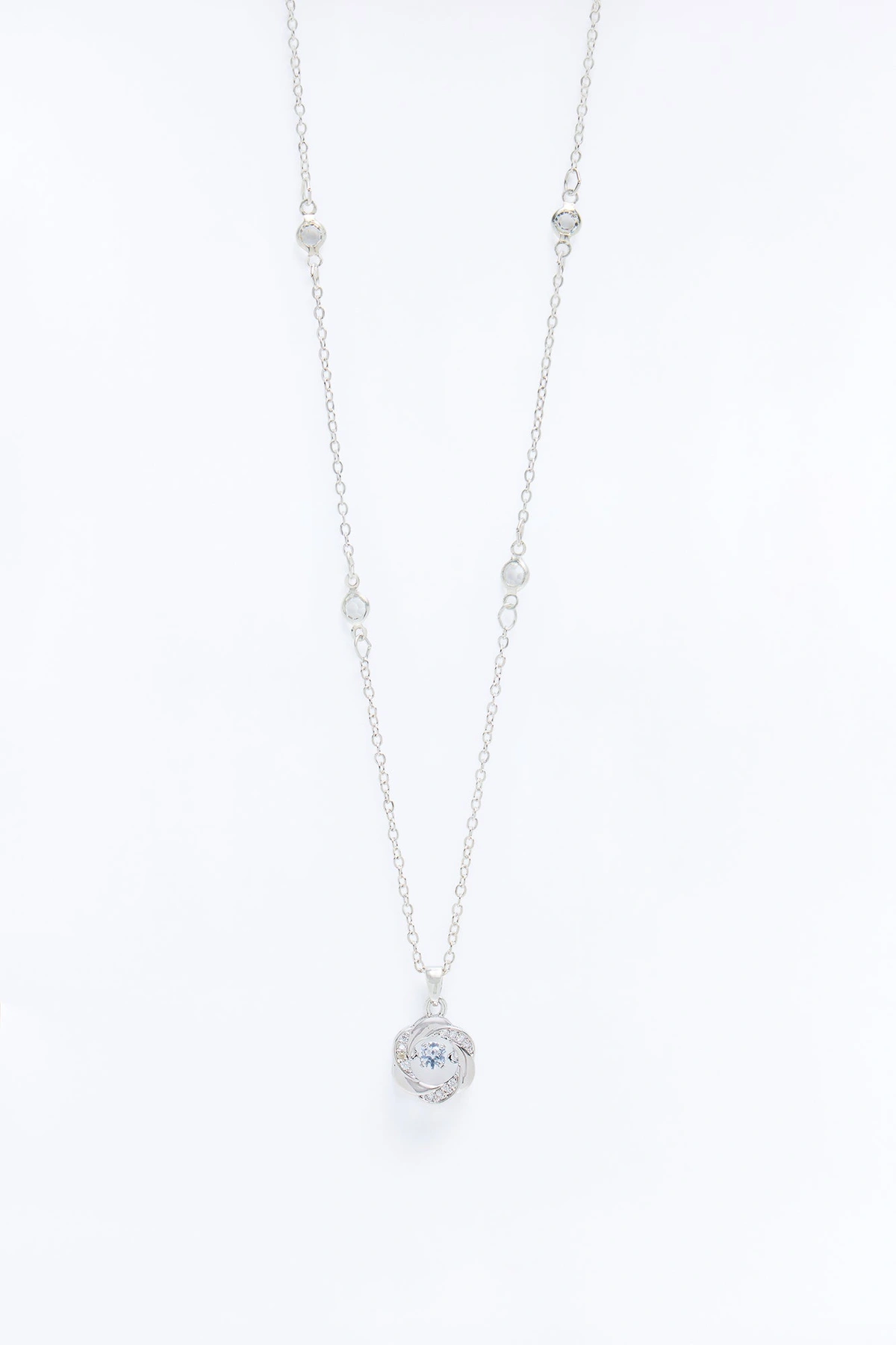Cubic Zirconia Little Gem Necklace - Silver — Prateado
