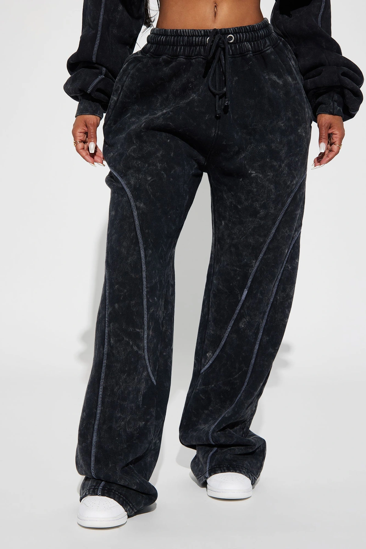 Norah Washed Lounge Pant - Black — Preto