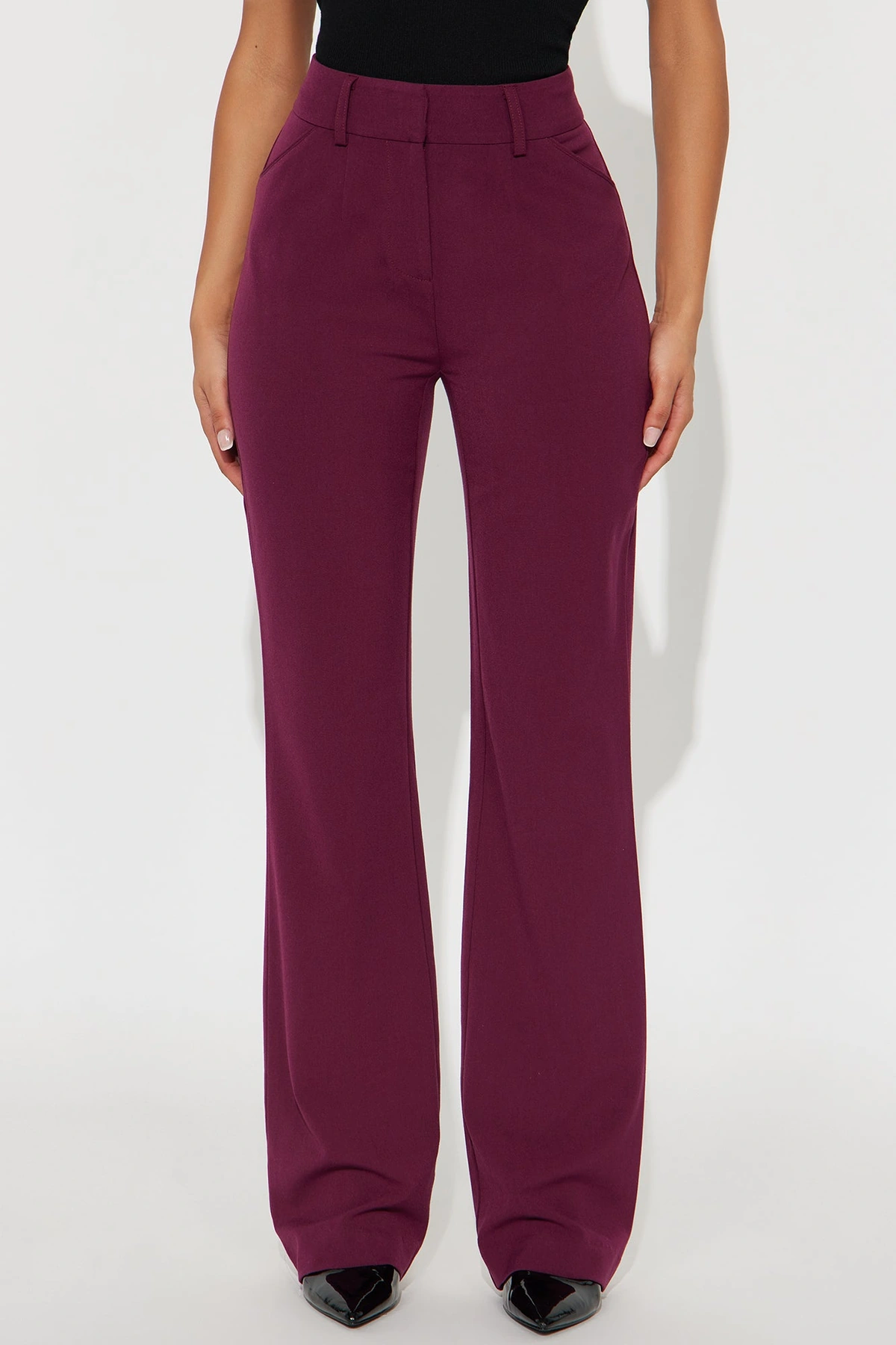 Tasha Dressy High Rise Pants - Burgundy — Bordô