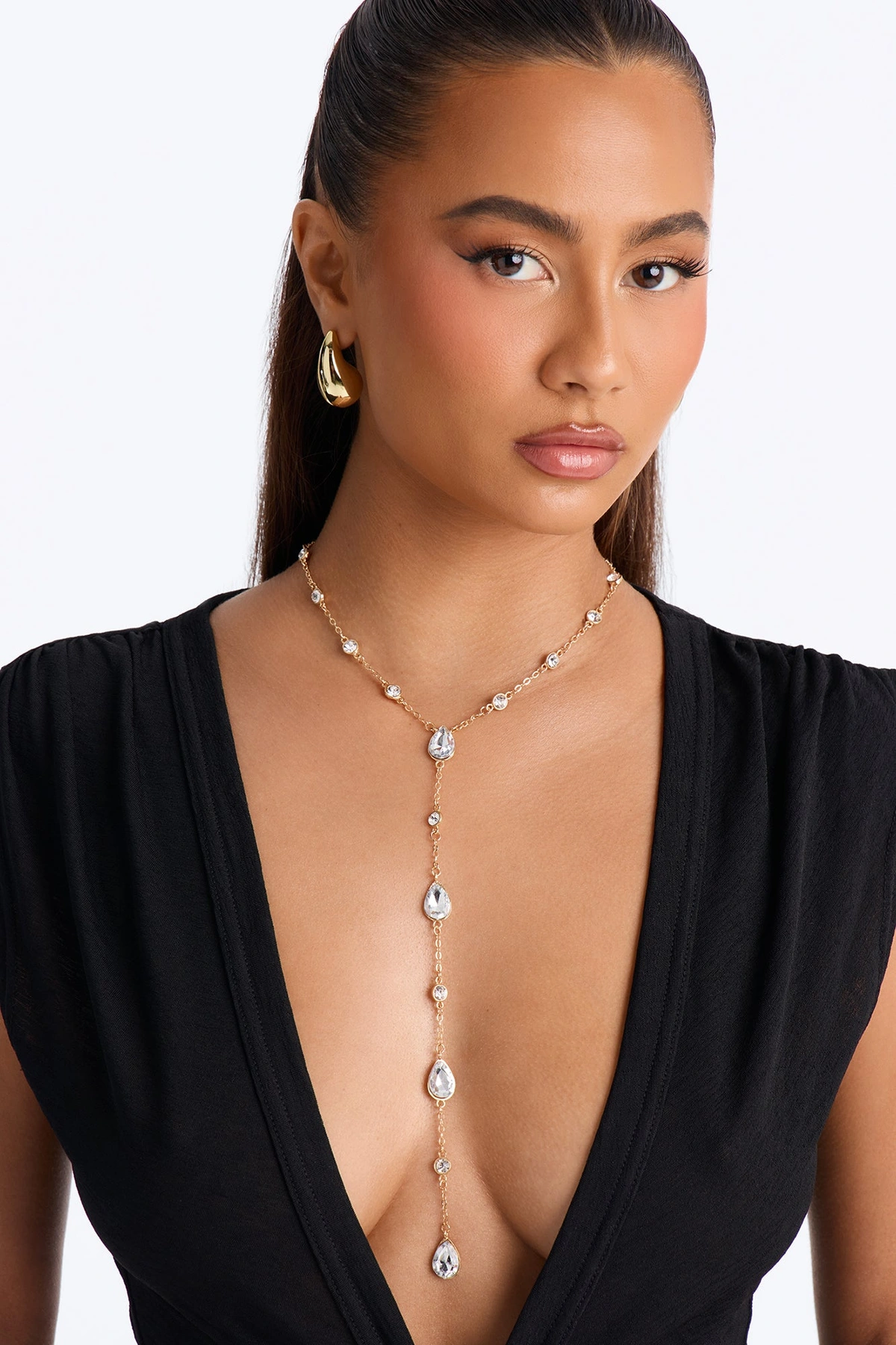 Aerelle Lariat Necklace - Gold — Dourado
