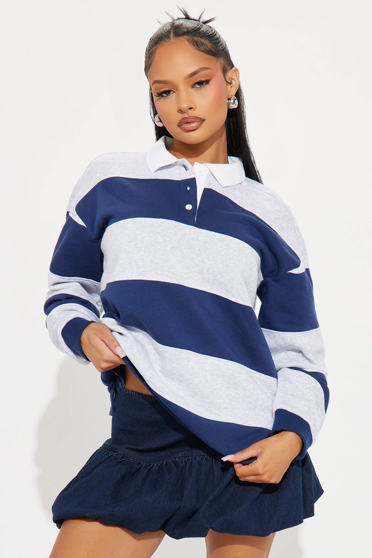 Katie Rugby Striped Polo - Navy/combo — Azul-marinho/combinação