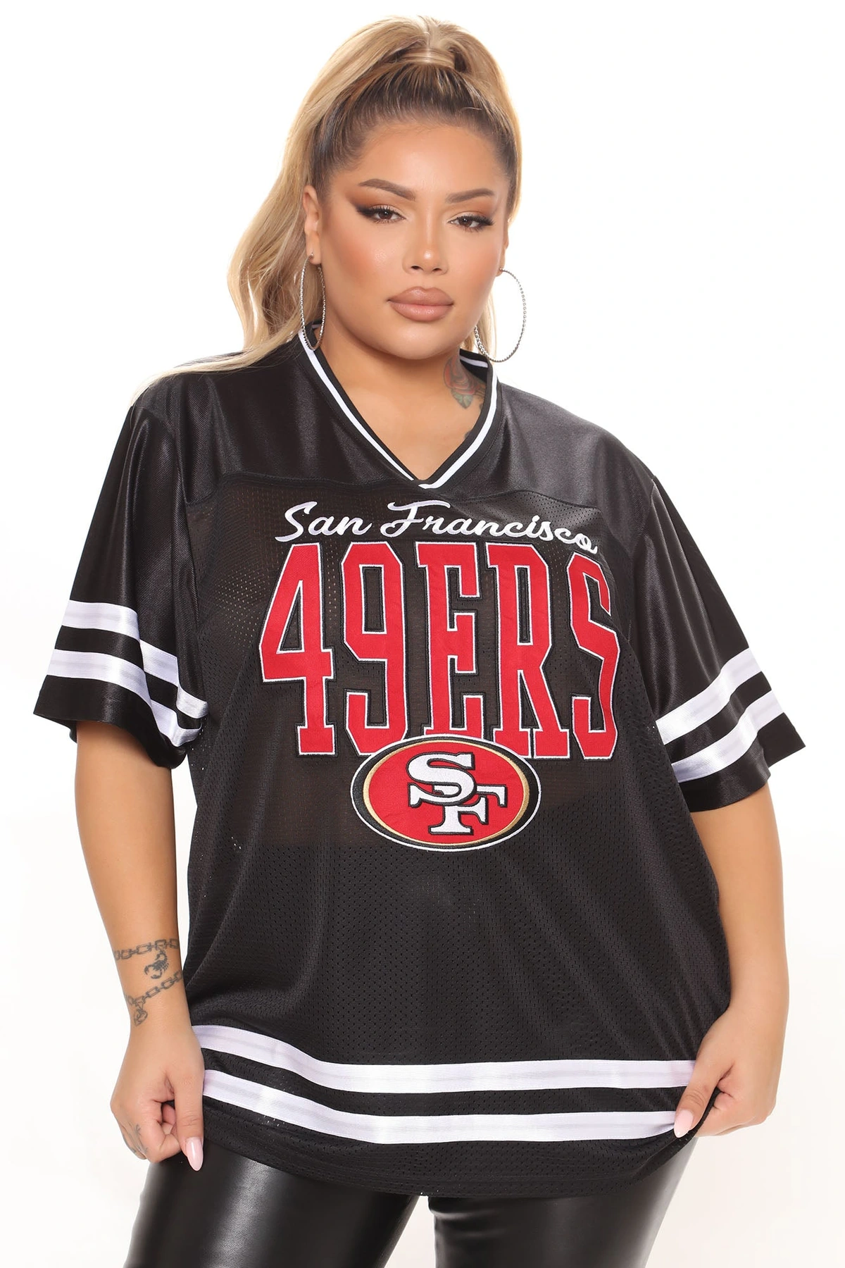 NFL The Faithful 49ers Mesh Top - Black — Preto