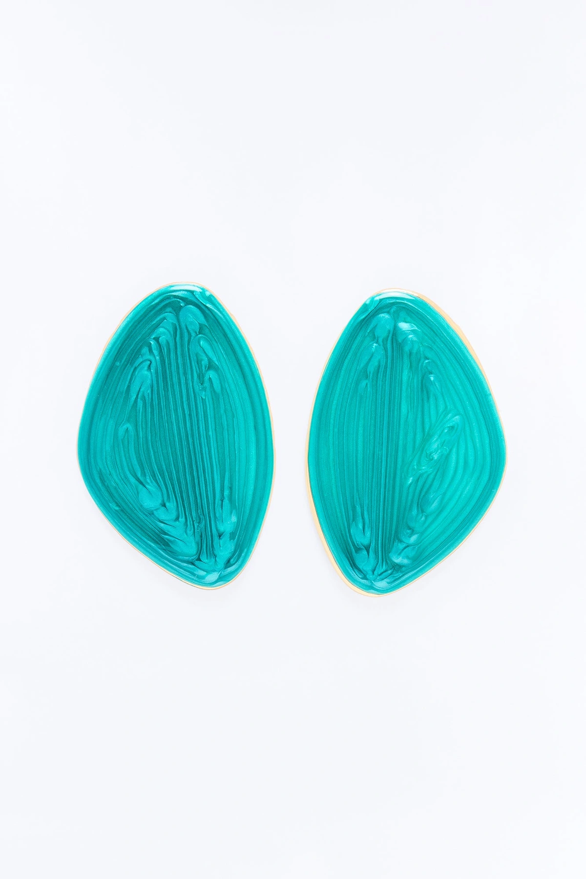 Gem Drop Earrings - Teal — Verde-petróleo