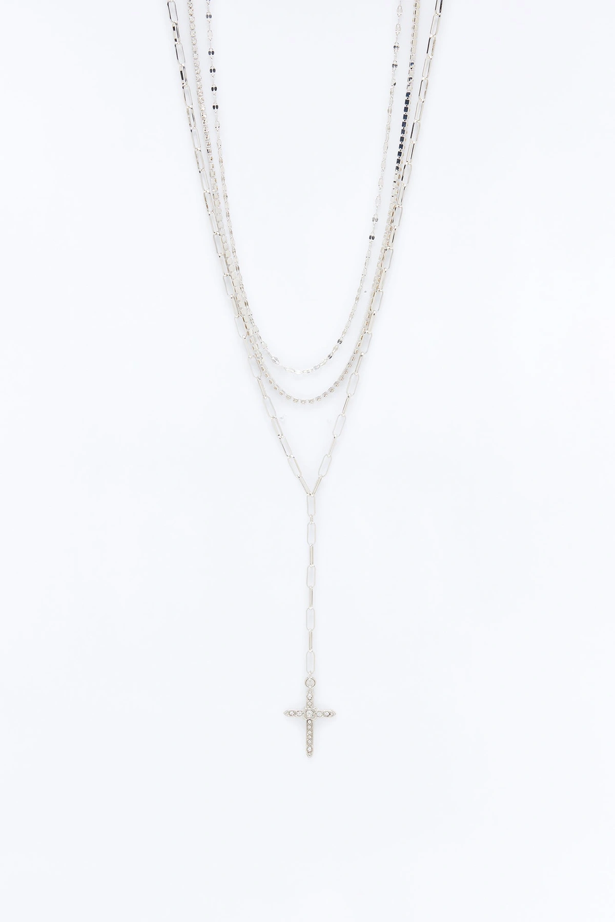 Best Behavior Lariat Necklace - Silver — Prateado