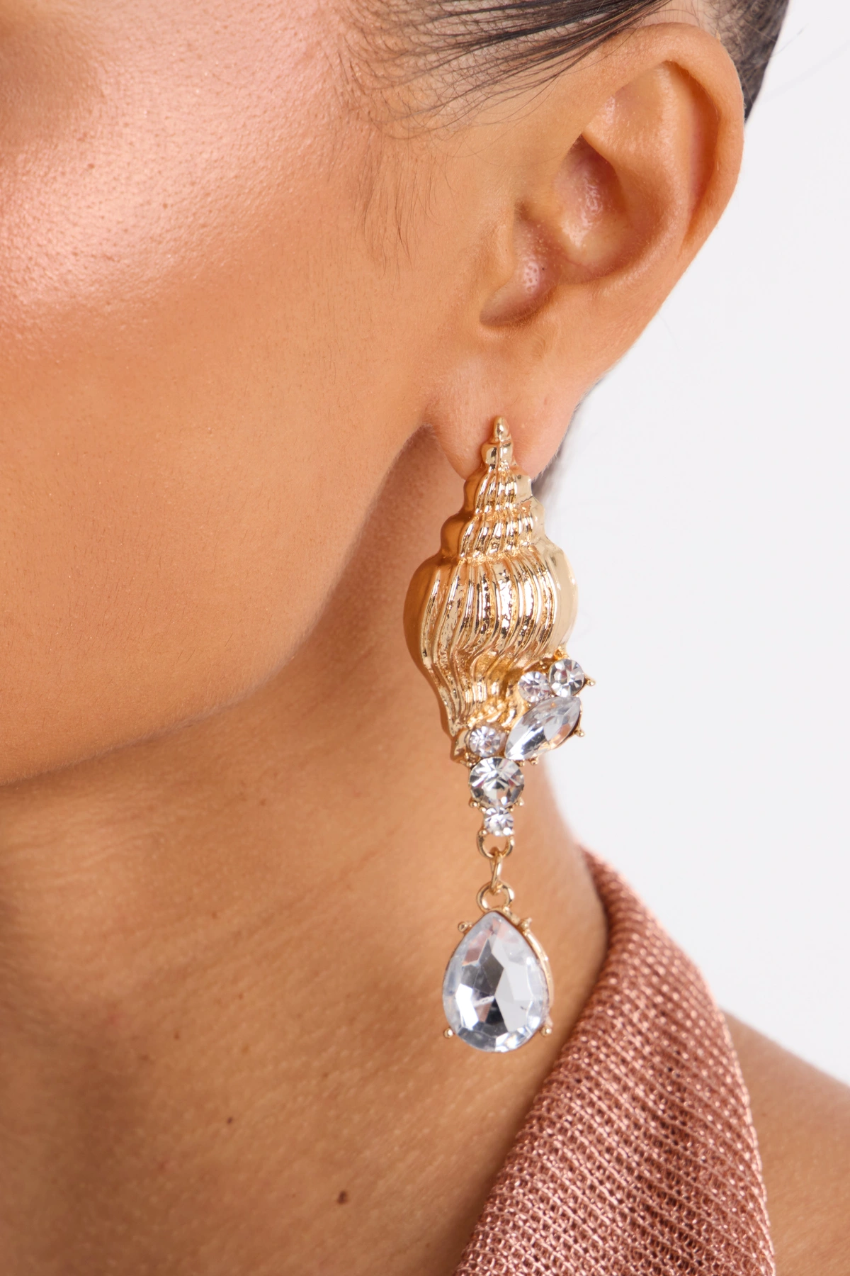 Soleil Shell Earrings - Gold — Dourado