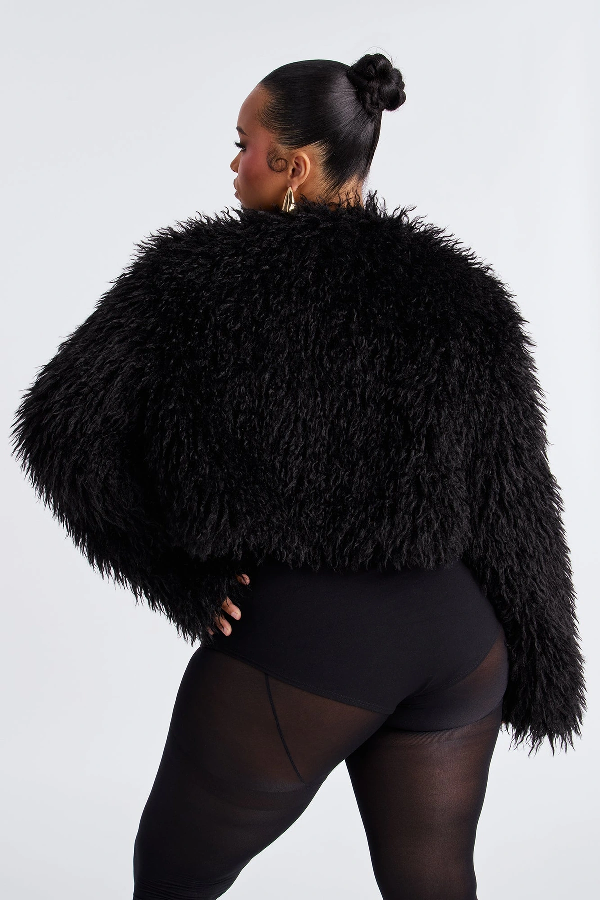 Sydney Faux Fur Coat - Black — Preto