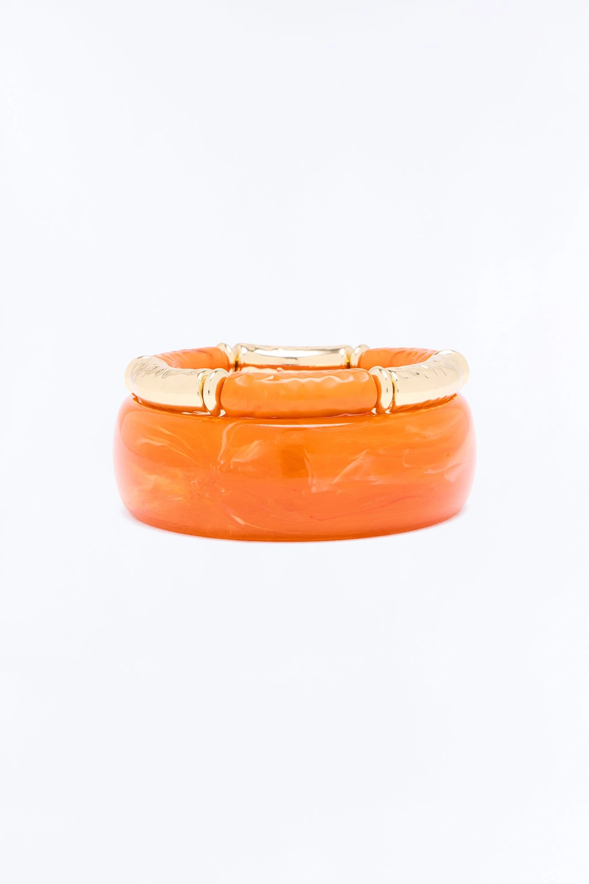 Willow Acrylic 2 Piece Bracelet Set - Orange/combo — Laranja/combinação