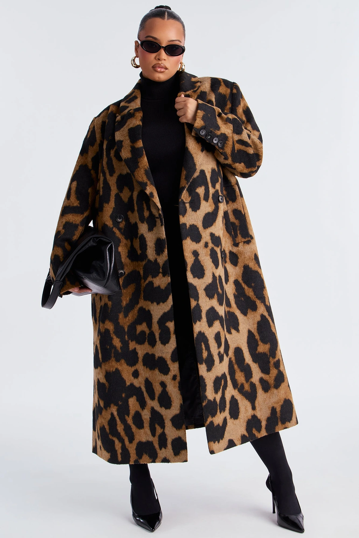 Take The Leap Leopard Double Breasted Coat - Leopard — Leopardo