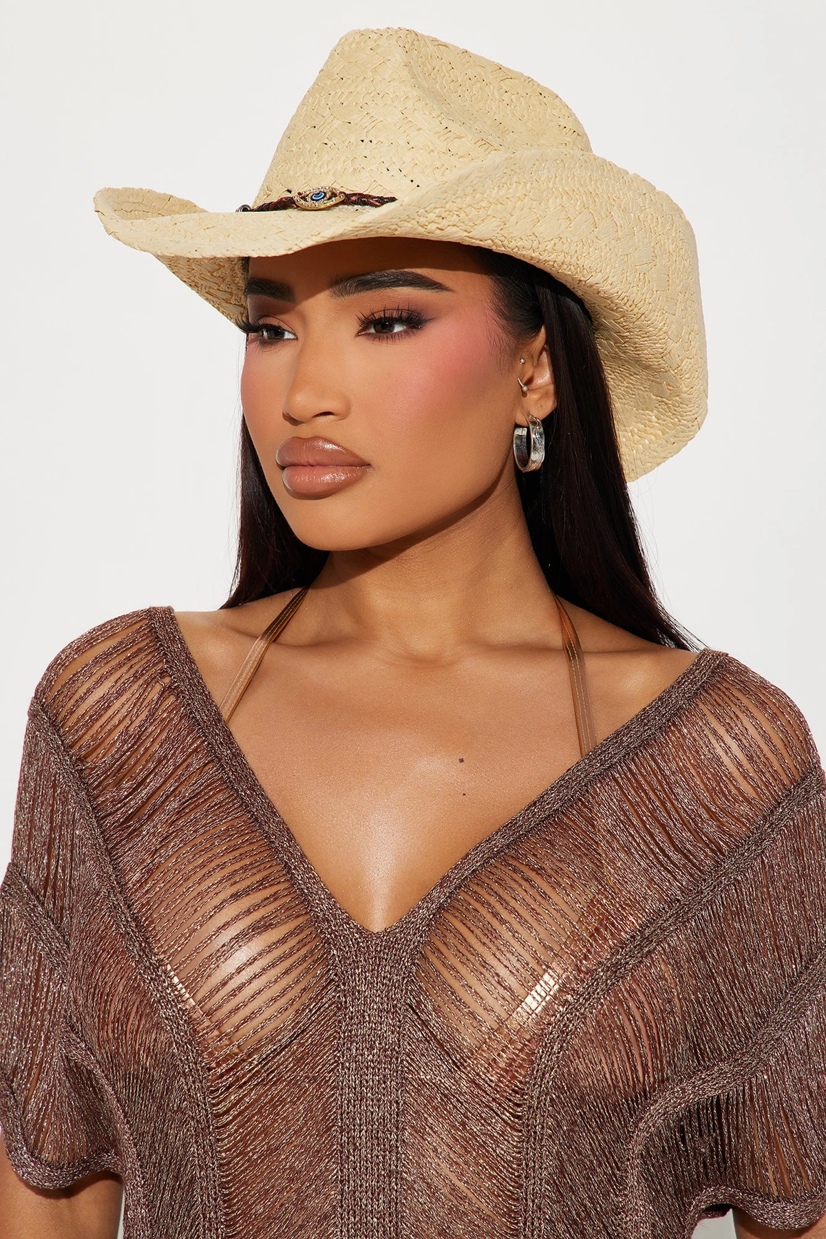 Good Vibes Cowboy Hat - Natural/Combo — Natural/combinação